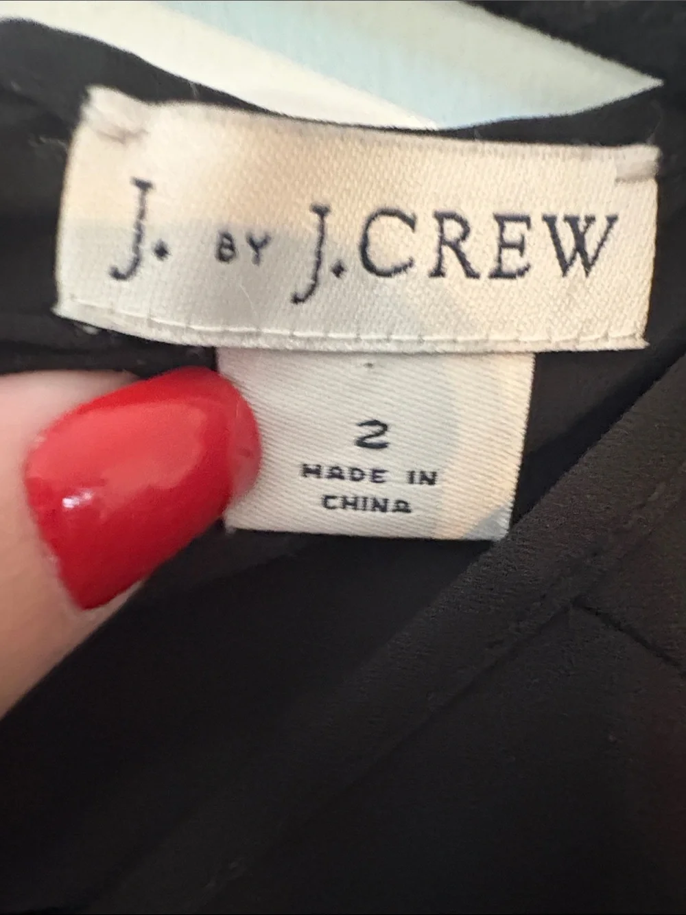 J. Crew Black Long-Sleeve Peasant Blouse with Back Tie Size 2